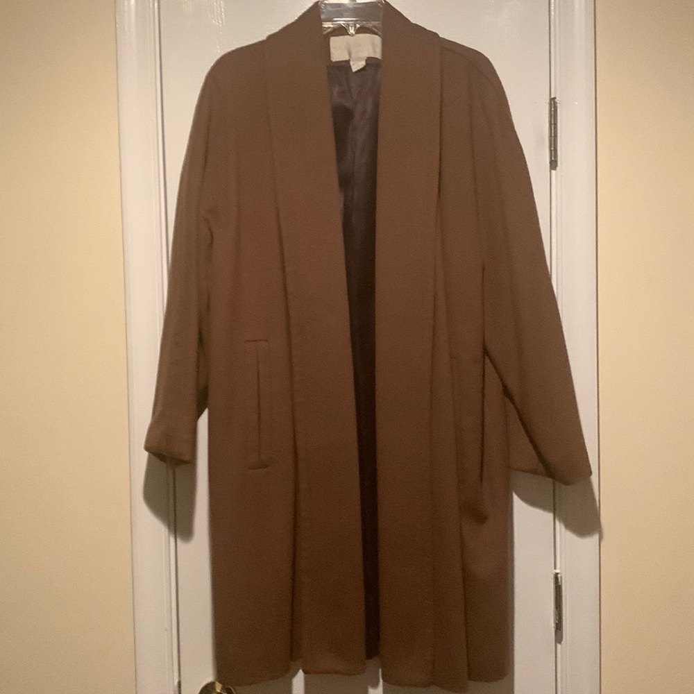 Wool shawl collar coat